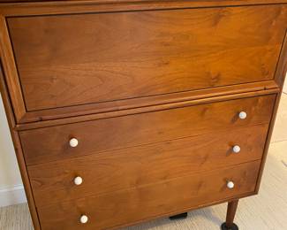 Drexel tall boy dresser with flip down front and pull out drawers