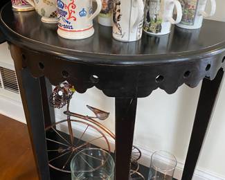 Demilune black table