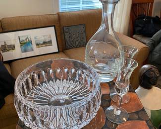 Crystal / glass pieces - Decatur , serving dish , stemware 