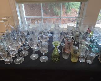 Assorted glassware