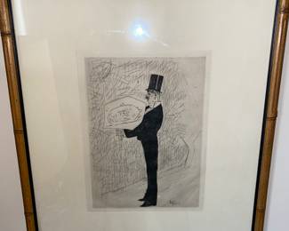 Jean-Louis Forain etching -The Toff with the Bouquet 