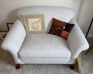 Oversized Arhaus cream/ white chair -like new 