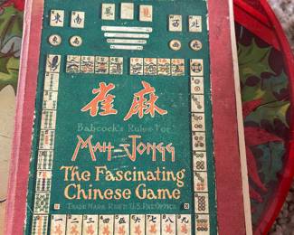 2 sets of Bone and bamboo Mah Jong - with the stands, sticks, tiles, books! and a case!