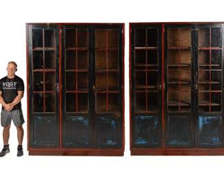 Pair of Monumental Rustic Bookcases