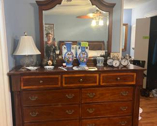 King Bed w/mattresses. Entire Set $1500. We also have matching dresser with mirror and 2 nightstands. All items available for pre-sale with pre-sale shopping appointments