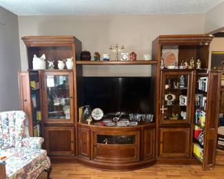 Adjustable Entertainment Console. Glass Doors, Slide out storage. $1500. 110x77x26. All items available for pre-sale with pre-sale shopping appointments. Please text 985 507-6684 to schedule an appointment to shop before the scheduled sale. 