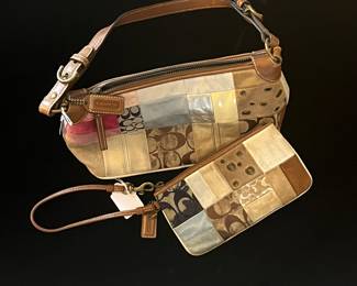 Coach patchwork bag & wristlet