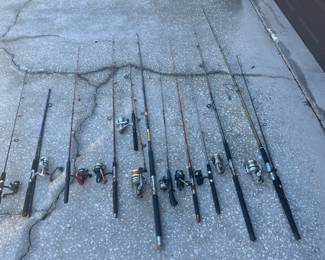 Fishing rods, reels and tackle w/boxes