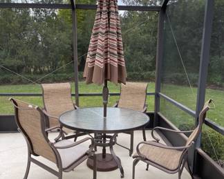 Patio table w/umbrella and 4 chairs