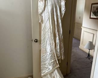 Vintage satin wedding gown