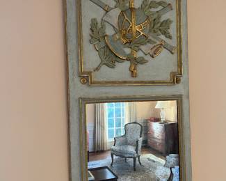 Large  Louis XVI Style Painted Trumeau Mirror: $5, 000