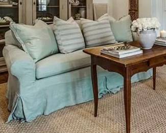 Belgian Linen Roll Arm Sofa