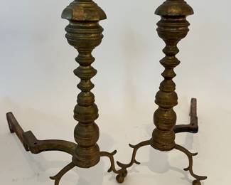 Brass andirons, 
