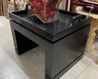 black lacquer tray serving table