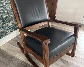 Leather upholster, rocking chair