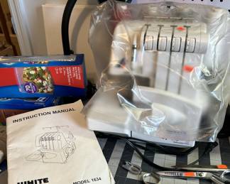 White serger machine