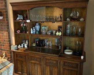 Mid Century Modern lighted buffet, display, and bar