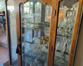 Wood and maple curio cabinet