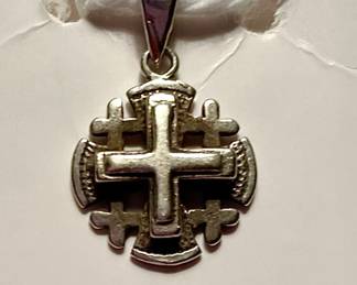 Jerusalem Cross Pendant - Sterling Silver