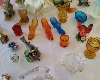 Fenton shoes & bird figurines