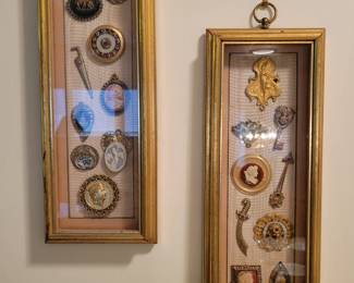 Vintage jewelry, framed