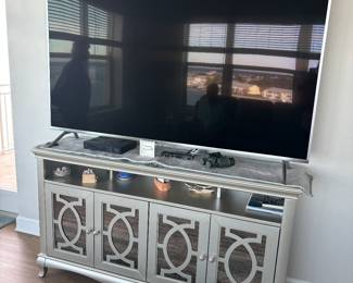 75 inch Samsung TV 2018 $350 
Sold TV stand with storage 65 x 18 36.5 tall $250