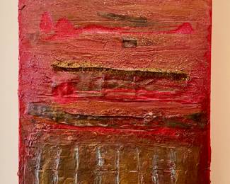 Sparkly Sunset on canvas, artist unknown