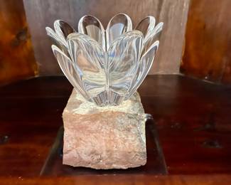 Crystal Tulip Vase on Primitive Brick