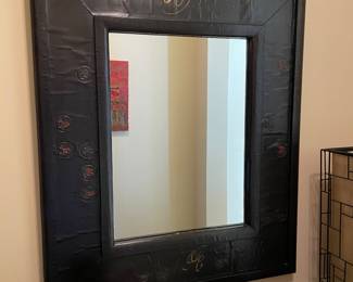Asian Leather Mirror