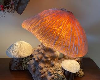 Vintage coral mushroom lamp