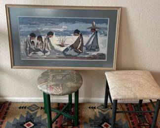 Degrazia Framed Art SW Sitting Stools 