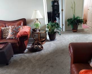 Rattan Table and News Rack