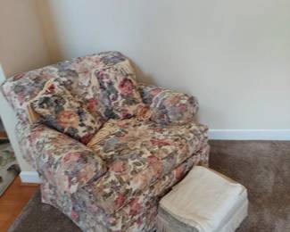 Stuffed Chair and Ottoman