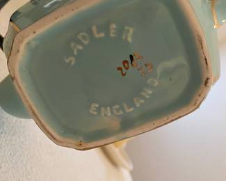 Turquoise/Gold Sadler Cube Teapot