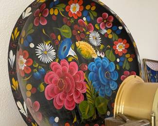 Hand Painted Batea Mexican Wood Platter