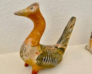 Tonala Mexican Pottery Goose Figurine
