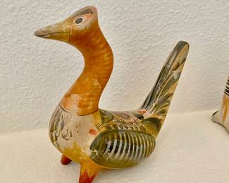 Tonala Mexican Pottery Goose Figurine