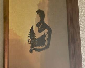 Framed Silhouette Oil Painting