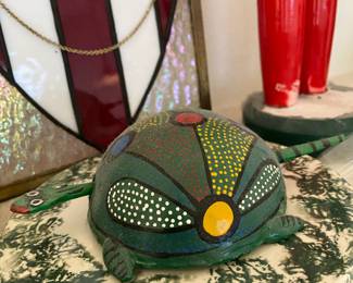 Hand Painted Bobble Head Turtle