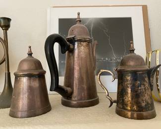 Electroplate Coffee Pot, Creamer, Sugar Bowl