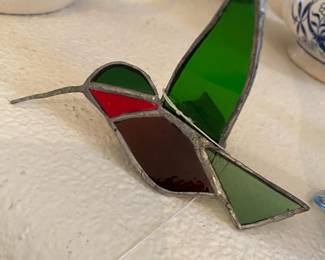 Stained Glass Hummingbird Decor