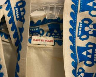 Blue/White Floral Design Kimono from Japan