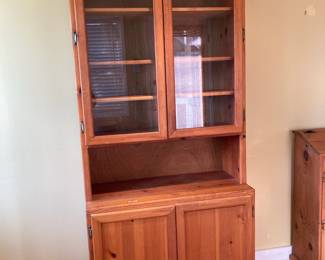 Wood Hutch with Glass Doors