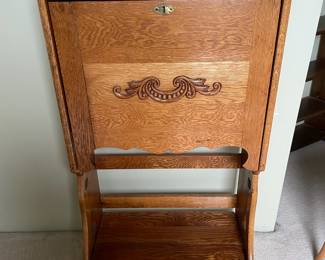 Carved Oak Drop Front Preacher's Desk