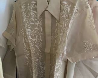 Assortment of Tesoro's Sheer Button Up Blouses - Made in Manila, Philippines 