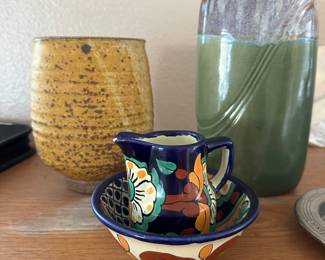 Miniature Mexican Pitcher Creamer & Sugar Bowl