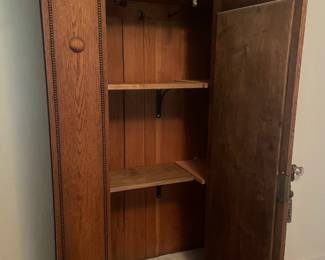 Oak Wardrobe with Full Length Mirror