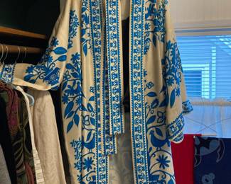 Blue/White Floral Design Kimono from Japan