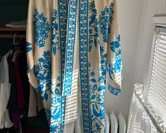Blue/White Floral Design Kimono from Japan