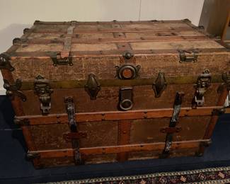 Oak/Leather Steamer Trunk